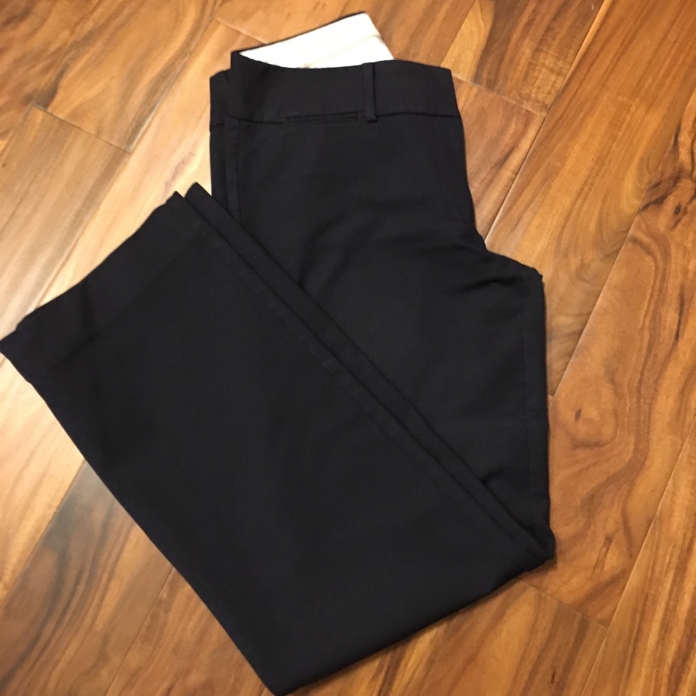 Navy bootcut trousers by LOFT.